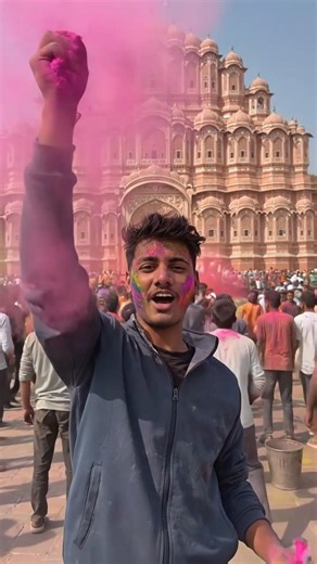 Hawa Mahal Pe Holi Ka Gulaal! 🎨🌸 #JaipurHoli