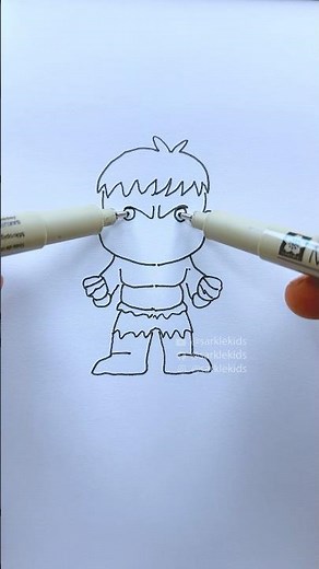 Incredible hulk easy way to draw step by step #hulk #art #drawing #avengers