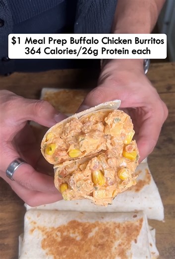 Buffalo chicken burritos meal prep: Easy high-protein wrap recipe