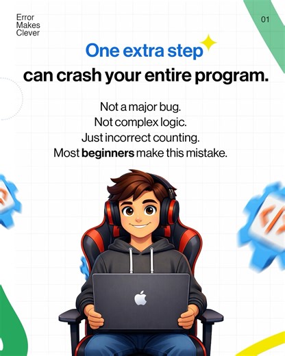 Error Makes Clever | Most coding bugs come from off-by-one errors, boundary conditions, and array index mistakes not complex algorithms. Master precision in... | Instagram