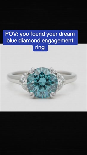 Perfect Sea Blue Lab Grown Diamond Engagement Ring