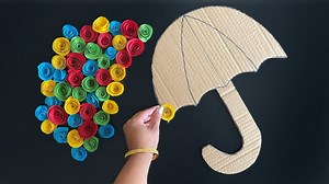 Unique Umbrella Wall Hanging Craft using cardboard and paper ❤️ #Amazing #diy #decor #idea | RNS crafts