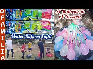 Happy Baby Balloons | Water Balloon Fight | Self Sealing Water Balloons | 37 Balloons in 60 seconds