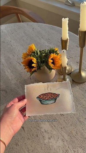 Watercolor thank you card 💌 Le Creuset pie dish wedding gift