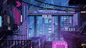 Pixel Cyberpunk Metropolis Animated Wallpaper