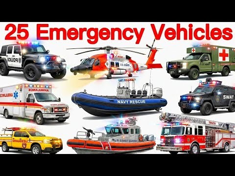Emergency Vehicles Name English to Hindi | Names of Emergency Vehicles | Learn Emergency Name & S...