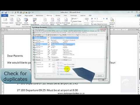 Mail merge letters, txt file as data source