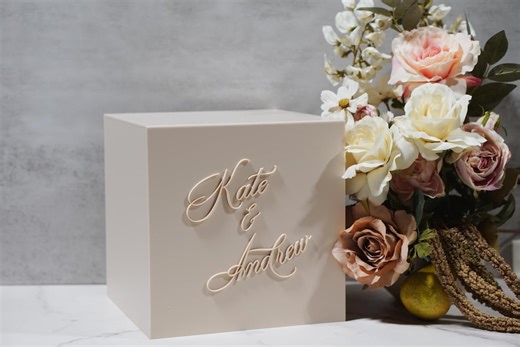 Infinity Edge Wedding Card Box With Lock | Cards   Gifts Box | Personalized Wedding Acrylic Card Box | Wishing Well | 10x10x10 Card Box - Etsy