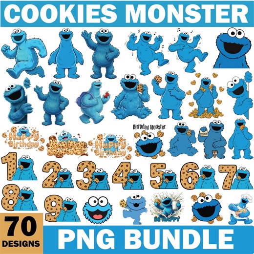 Cookie Monster SVG, Elmo Svg, Cookie Png, Monster Svg, Monster Cookie, Cookie Birthday, Cookie Monster Outline, Blue Monster, Monster Cricut - Etsy
