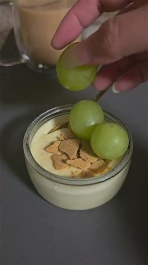 COSTCO Creme Brulee in a glass jar- First time tried Yummy Desert with grapes 🍇 😋✨️