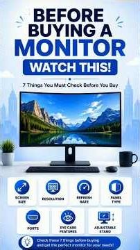 7 Things to Check Before Buying a Monitor #Monitor #MonitorBuyingGuide #GamingMonitor #PCSetup #IPS