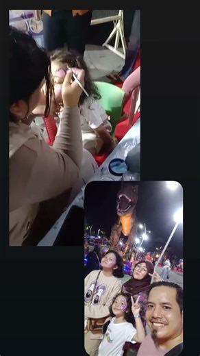 cici melukis wajah #faceprinting #lucu #dinosaur