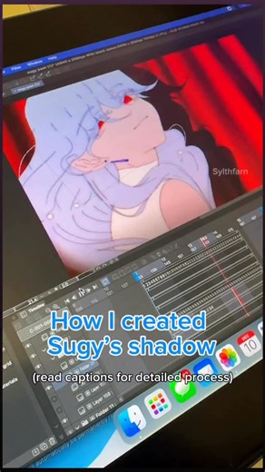 Syl ✨🩵 on Instagram: "Here comes your favorite type of reel: animation process 😋 I’ve used this trick a few times already, and there’s another reel about it on my account. So here’s how I created that shadow animation: 1. Duplicate the character folder The character folder contains the base colors, lineart, anything that needs a shadow. Duplicate it, then move the copy into your shading folder for background (just to keep things organized) 2. Adjust the position Click on the new folder (not an