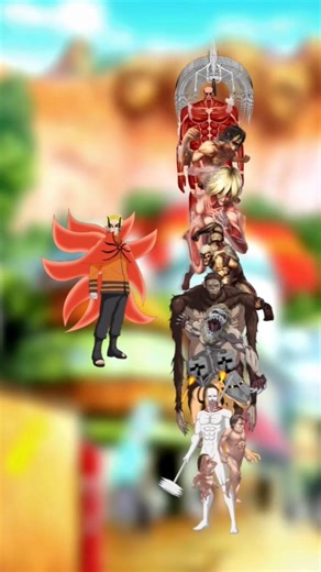 Naruto BM mode vs all titans. #naruto #anime #ytshorts #aot #titan #vs #bm