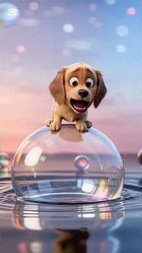 #animals kitty and doggy on the bubble😨🎉 #animalshorts
