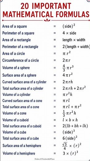All mathematical formulas || makes you genius 💯 #maths #viral
