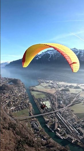 Interlaken Winter flying at its finest ❄️🪂 #switzerland #interlaken #winter #travel #bucketlist