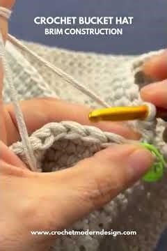How to crochet a bucket hat brim that holds its shape 👒 #crochet #crochettutorial