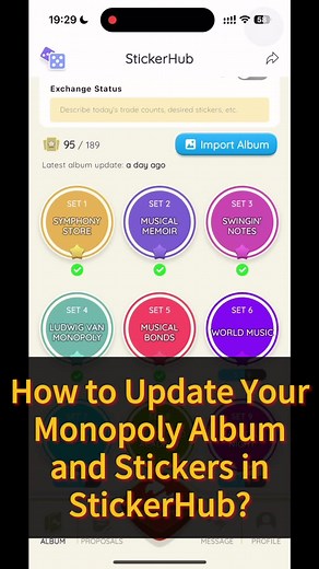 Cómo actualizar tu álbum y pegatinas de Monopoly en StickerHub