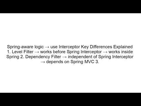 Spring Boot Filter vs Interceptor Explained | Key Differences in Spring MVC