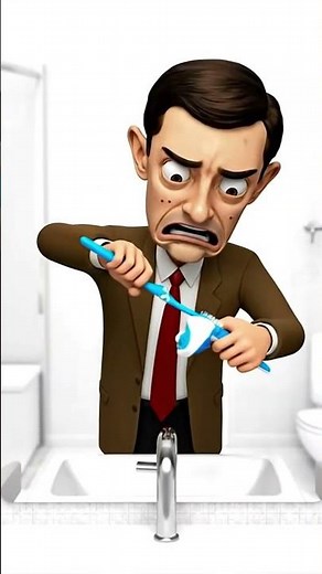 Mr. Bean’s Toothpaste Trouble 😬😂 | Funny Bathroom Comedy Short #MrBean #FunnyShorts #ToothpasteFail