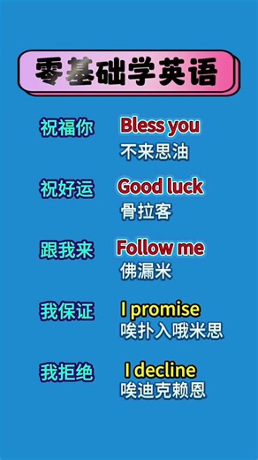 #零基礎學英語#日常口語天天練#每天學習一點點