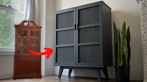 10K views · 385 reactions | Transforming an OLD Hutch into a Modern Cane Cabinet | Modern Makeovers | Facebook