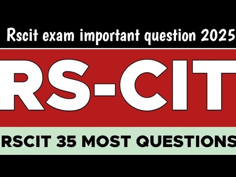Rscit exam important questions 2025 Rscit exam 14 and 21 December 2025 rscitexamimportantquestions