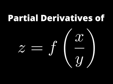 First Order Partial Derivatives of z = f(x/y)