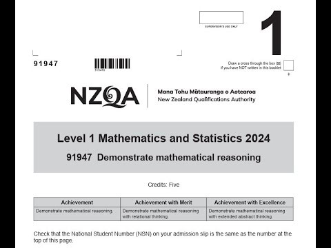 2024 Mathematical Reasoning NCEA1 Exam Walkthrough