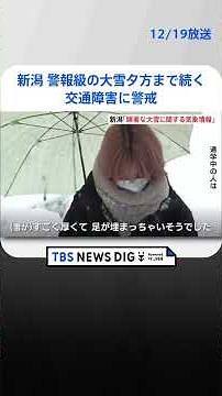 新潟県に「顕著な大雪に関する気象情報」 JR運転見合わせ、高速道路通行止めなど交通機関に影響 | TBS NEWS DIG #shorts