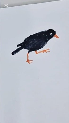 Crow sketching #Bird easy drawing