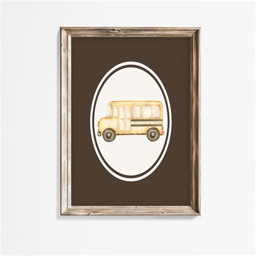 School Bus Poster, Emergency Vehicle, Printable, Neutral Boys Room Art, Boy's Room, Baby Boy, Nursery Room Decor, Kids Room Decor, Boy Print - Etsy
