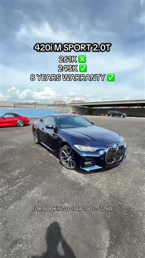 !!AVAILABLE NOW AT SHOWROOM!! BMW 420i M SPORT 2.0T JAPAN SPEC YEAR 2022 DARK BLUE BLACK INTERIOR SUNROOF BLACK LEATHER SEAT SEAT HEATER 2 MEMORY POWER SEAT ADAPTIVE VARIABLE SUSPENSION REAR ACTIVE DIFFERENTIAL SPORT MODE BMW INTELLIGENT SAFETY PADDLE SHIFT LED HEADLIGHT POWER BOOT SMART KEY PUSH START 19