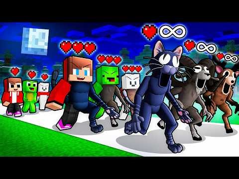 JJ vs Mikey vs Carrie: 99 NIGHTS IN THE FOREST EVOLUTION in Minecraft - Maizen