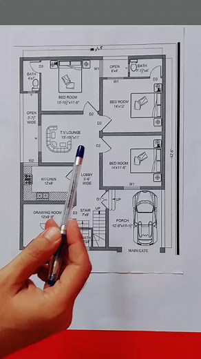 34x44 Feet House Design | New House Plans | Pashto