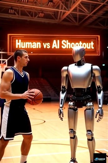 Human vs AI robot basketball challenge #ai #challenge