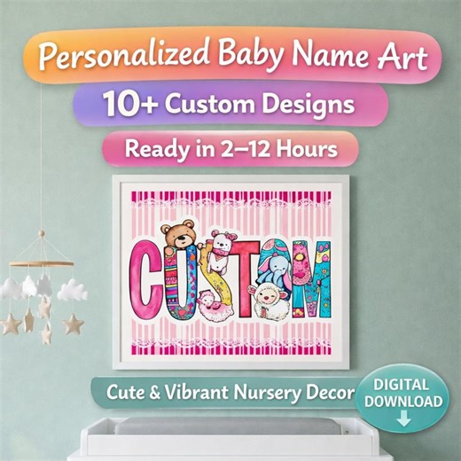 10  Custom Baby Name Art, Personalized Nursery Print, Kids Room Decor, Watercolor Name Poster - Etsy UK