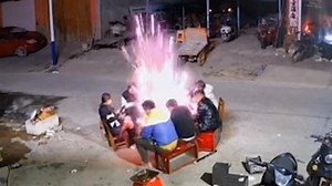 Exploding barbeque nearly ends in disaster