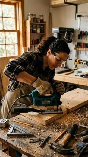 Jigsaw Cutting Wood Like a Pro 🔥 | Satisfying Woodworking Shorts #DIY #Woodworking