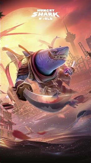 When the blade is drawn, Sharkmurai strikes true 🌸⚔️🦈#HungrySharkWorld