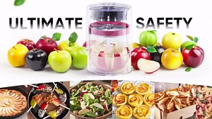 Newness 5.12-Inch Apple Slicer - 8 Slices, Ultra-Safe & Heavy-Duty Stainless Steel Extra Large Apple Cutter, Upgraded Cut Apples All The Way Through, with Transparent Bowl