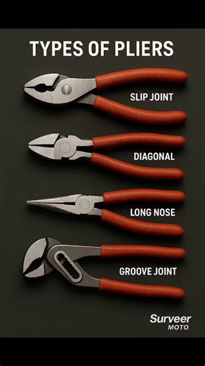 PK BHAI | 🛠️ Types of Pliers Explained! Explore the most essential pliers used in automotive and mechanical work: 🔧 Combination Plier – Ideal for... | Instagram