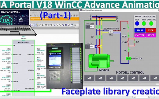TIA Portal V18 WinCC Advanced animation motors control step by step very detail