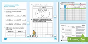 Year 6 Multiplication and Division Baseline Assessment and Tracker