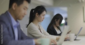 Businesswomen working in the office. Positive workplace concept