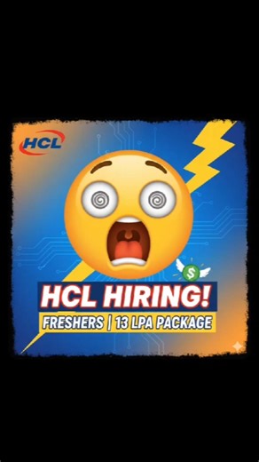 HCL is giving 13 LPA to Freshers? 😱 Apply Now! #hcl #jobalert #fresherjobs #shorts