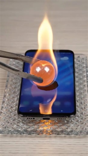 Samsung Galaxy S9 vs Red Hot Ball 🔥 | Screen Melts?! 😱 #shorts