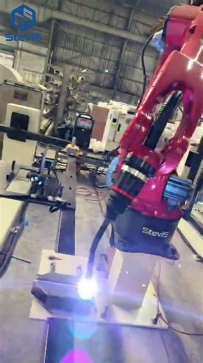 [SteviS Laser] Industrial welding robot workstation in Indian steel pipes manufacturer factory