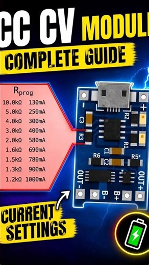 🔥 TP4056 Module Current Settings Chart | Easy Guide #viral shorts #youtubeshorts